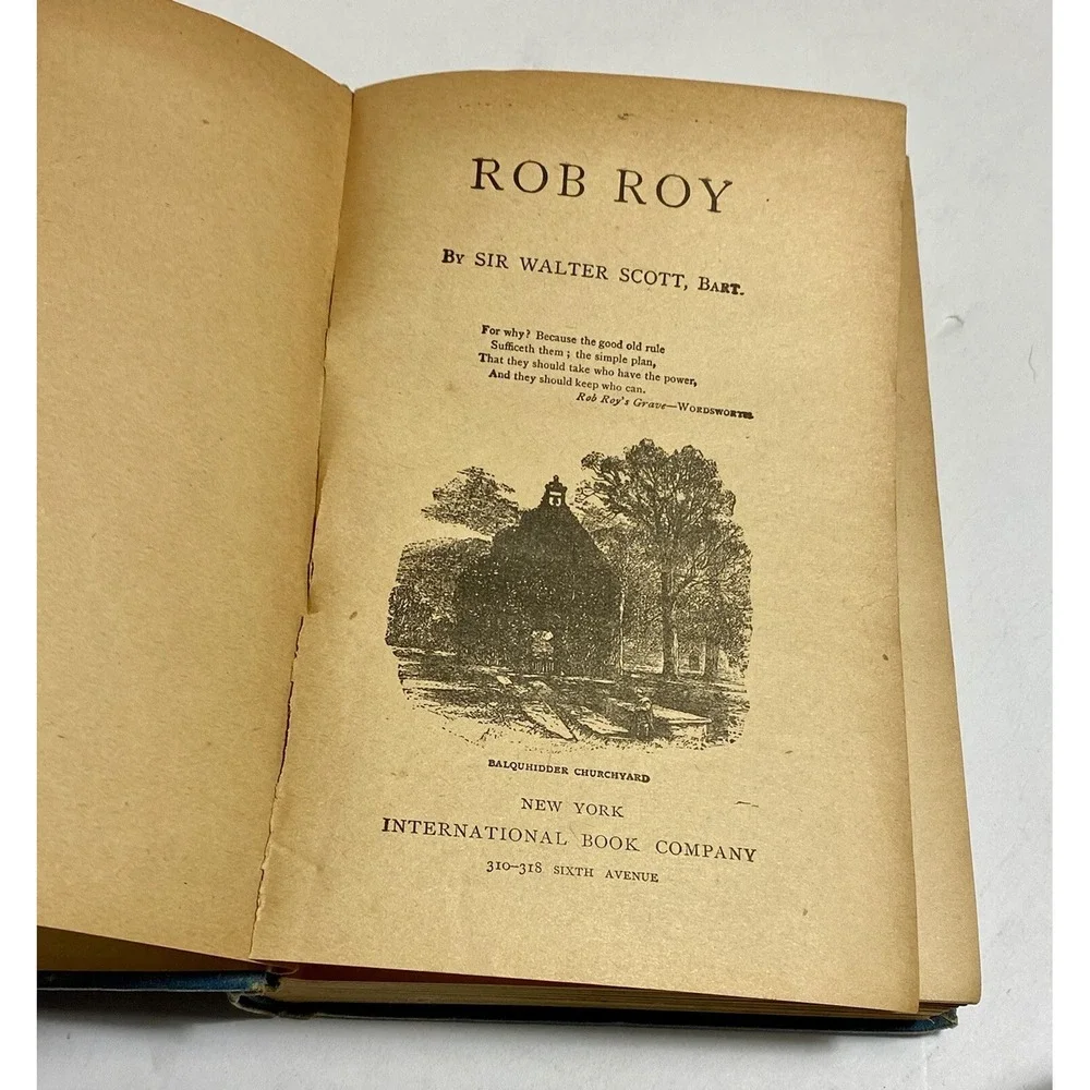 The New Columbus Series Antique Hardcover Book Rob Roy Sir Walter Scott